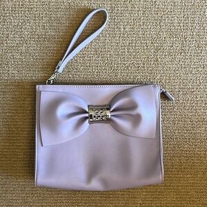 Betsey Johnson lavender bow clutch